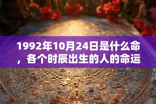 1992年10月24日是什么命,各个时辰出生的人的命运 1992年10月24日是什么命,各个时辰出生的人的命运