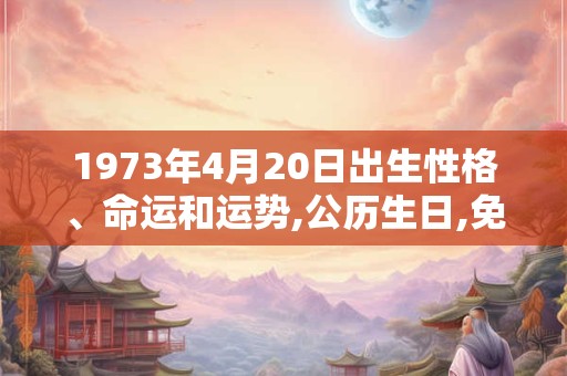 1973年4月20日出生性格、命运和运势,公历生日,免费算命 1973年4月20日出生性格、命运和运势,公历生日,免费算命