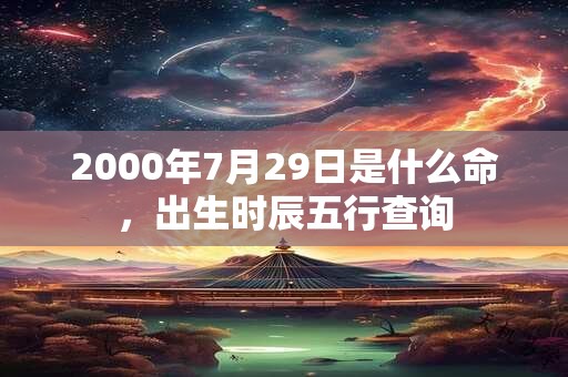 2000年7月29日是什么命，出生时辰五行查询