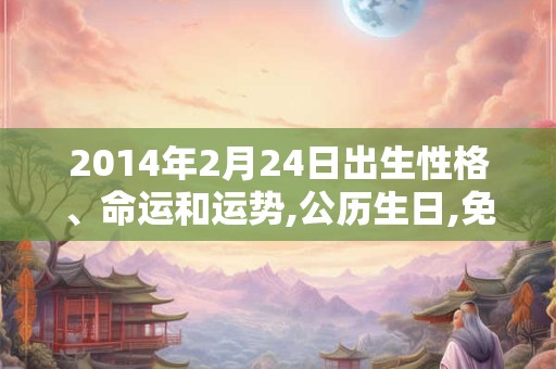 2014年2月24日出生性格、命运和运势,公历生日,免费算命 2014年2月24日出生性格、命运和运势,公历生日,免费算命