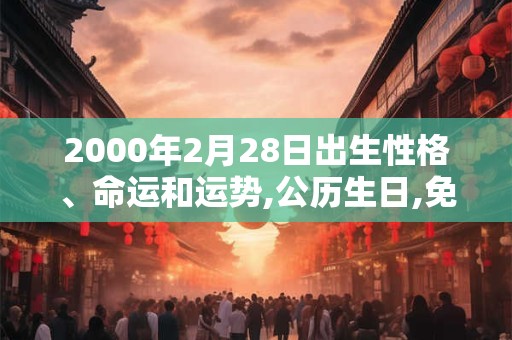 2000年2月28日出生性格、命运和运势,公历生日,免费算命