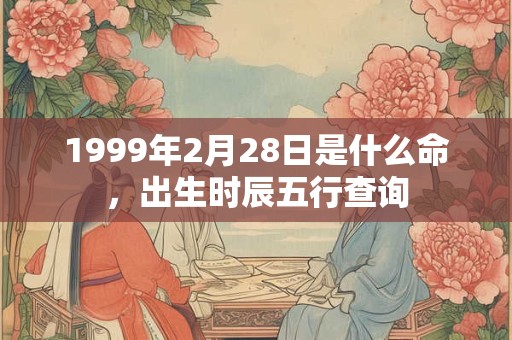 1999年2月28日是什么命，出生时辰五行查询