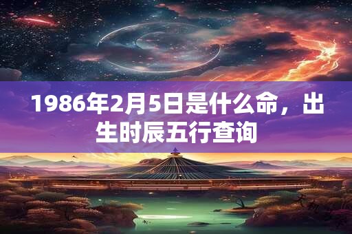 1986年2月5日是什么命，出生时辰五行查询