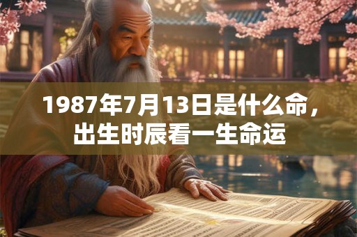 1987年7月13日是什么命，出生时辰看一生命运