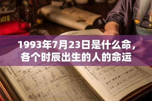 1993年7月23日是什么命,各个时辰出生的人的命运 1993年7月23日是什么命,各个时辰出生的人的命运