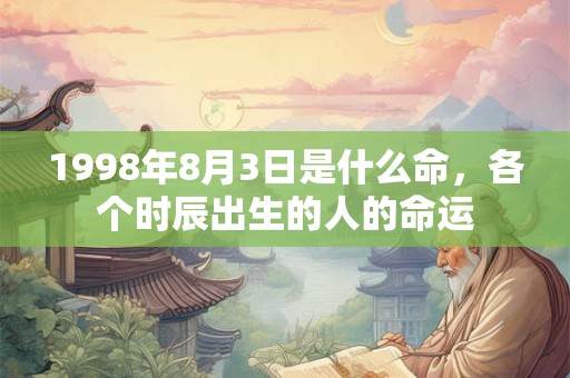 1998年8月3日是什么命,各个时辰出生的人的命运 1998年8月3日是什么命,各个时辰出生的人的命运