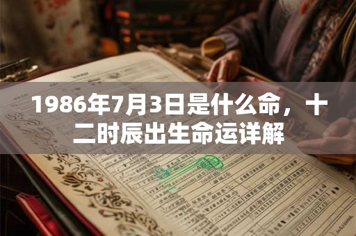 1986年7月3日是什么命,十二时辰出生命运详解 1986年7月3日是什么命,十二时辰出生命运详解