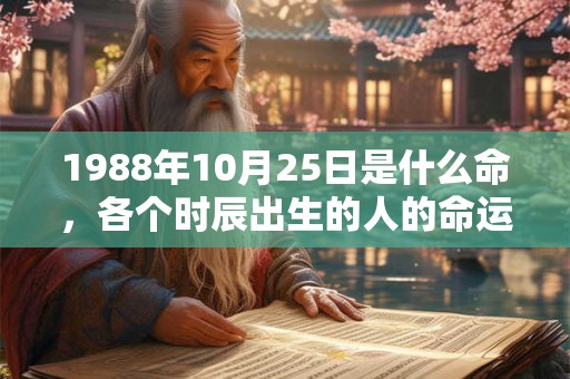 1988年10月25日是什么命,各个时辰出生的人的命运 1988年10月25日是什么命,各个时辰出生的人的命运
