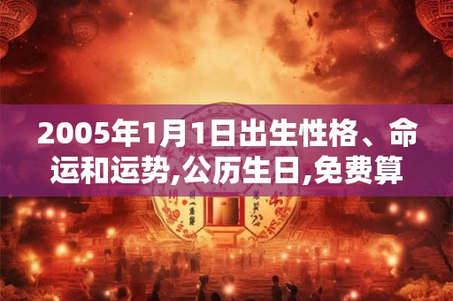 2005年1月1日出生性格、命运和运势,公历生日,免费算命