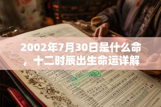2002年7月30日是什么命，十二时辰出生命运详解