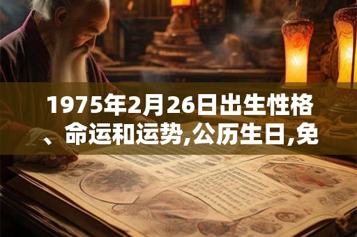 1975年2月26日出生性格、命运和运势,公历生日,免费算命