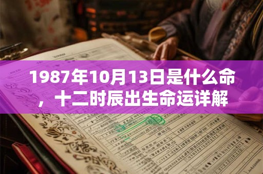 1987年10月13日是什么命，十二时辰出生命运详解