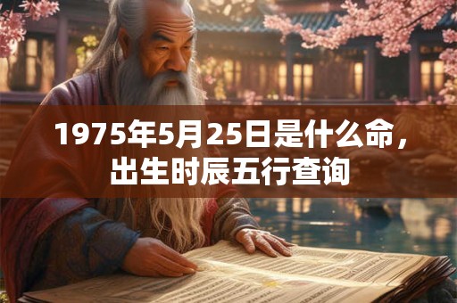 1975年5月25日是什么命，出生时辰五行查询