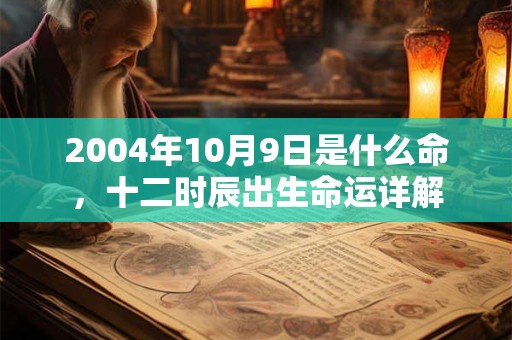 2004年10月9日是什么命，十二时辰出生命运详解