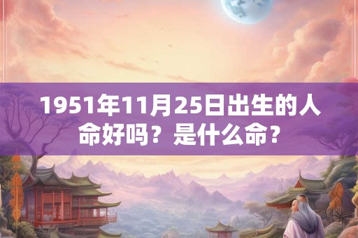 1951年11月25日出生的人命好吗？是什么命？