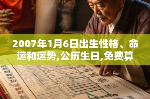 2007年1月6日出生性格、命运和运势,公历生日,免费算命 2007年1月6日出生性格、命运和运势,公历生日,免费算命