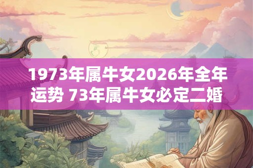 1973年属牛女2026年全年运势 73年属牛女必定二婚吗