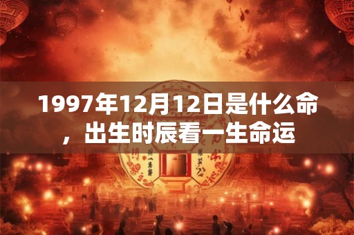 1997年12月12日是什么命，出生时辰看一生命运