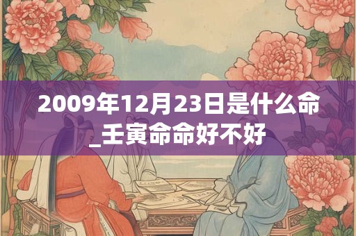 2009年12月23日是什么命_壬寅命命好不好 2009年12月23日是什么命_壬寅命命好不好