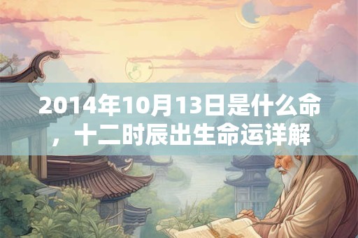 2014年10月13日是什么命，十二时辰出生命运详解