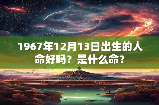 1967年12月13日出生的人命好吗？是什么命？