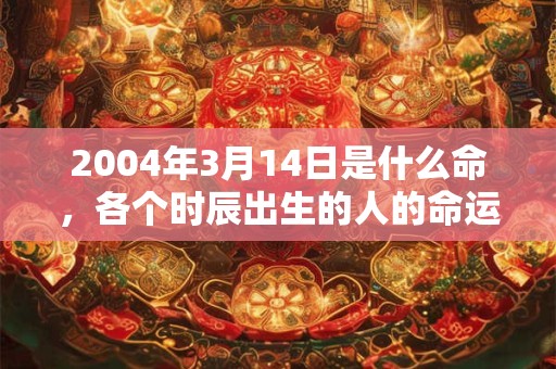 2004年3月14日是什么命，各个时辰出生的人的命运