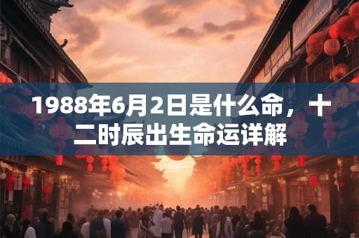 1988年6月2日是什么命，十二时辰出生命运详解