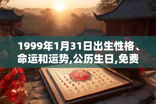 1999年1月31日出生性格、命运和运势,公历生日,免费算命 1999年1月31日出生性格、命运和运势,公历生日,免费算命