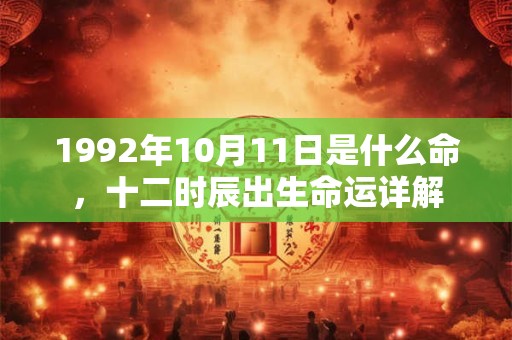 1992年10月11日是什么命,十二时辰出生命运详解 1992年10月11日是什么命,十二时辰出生命运详解
