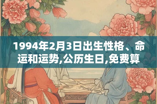 1994年2月3日出生性格、命运和运势,公历生日,免费算命