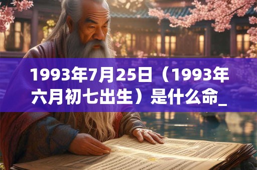 1993年7月25日(1993年六月初七出生)是什么命_命运如何 1993年7月25日(1993年六月初七出生)是什么命_命运如何