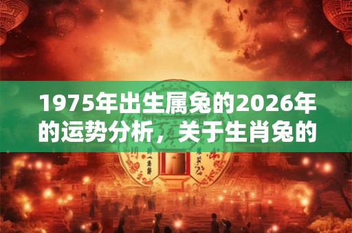 1975年出生属兔的2026年的运势分析,关于生肖兔的命理知识 1975年出生属兔的2026年的运势分析,关于生肖兔的命理知识