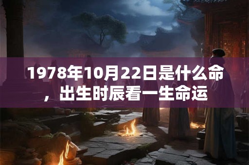 1978年10月22日是什么命，出生时辰看一生命运
