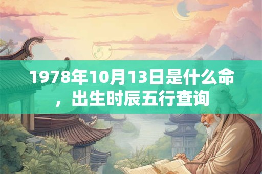 1978年10月13日是什么命,出生时辰五行查询 1978年10月13日是什么命,出生时辰五行查询