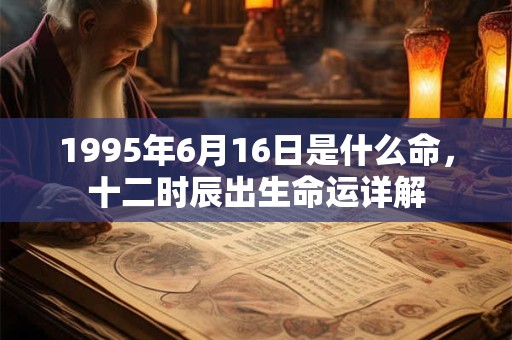 1995年6月16日是什么命,十二时辰出生命运详解 1995年6月16日是什么命,十二时辰出生命运详解