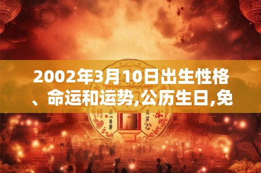 2002年3月10日出生性格、命运和运势,公历生日,免费算命 2002年3月10日出生性格、命运和运势,公历生日,免费算命