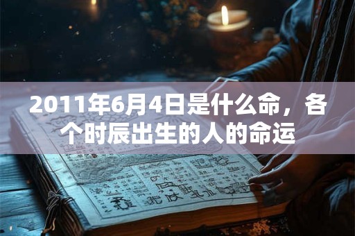2011年6月4日是什么命，各个时辰出生的人的命运
