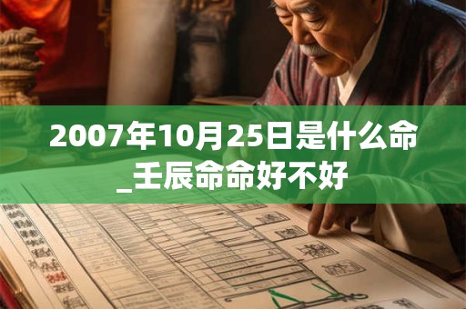 2007年10月25日是什么命_壬辰命命好不好