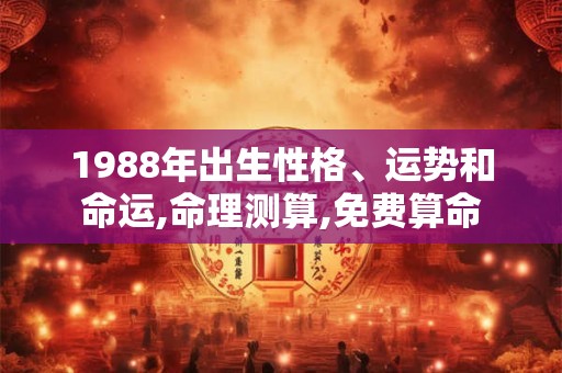 1988年出生性格、运势和命运,命理测算,免费算命