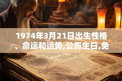 1974年3月21日出生性格、命运和运势,公历生日,免费算命