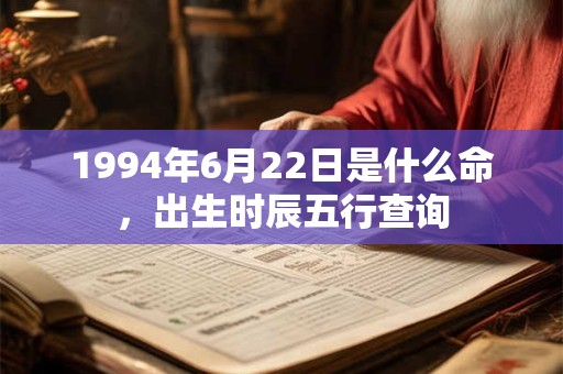 1994年6月22日是什么命，出生时辰五行查询