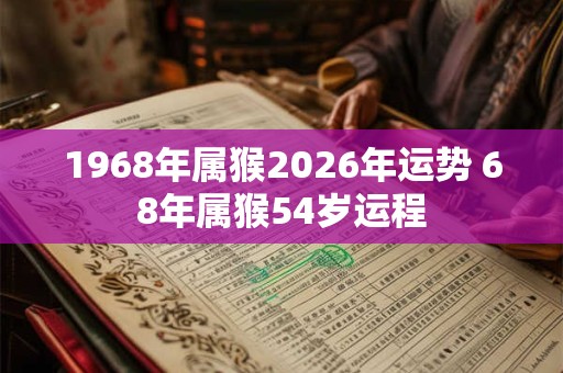 1968年属猴2026年运势 68年属猴54岁运程