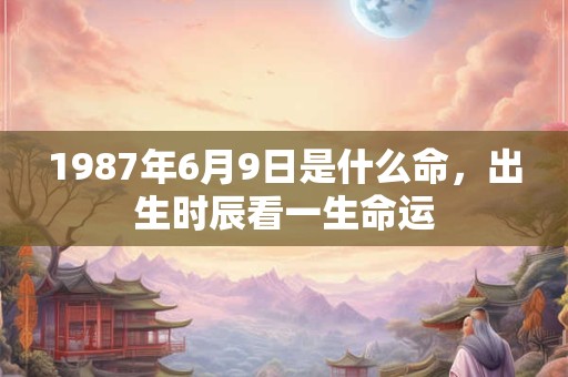 1987年6月9日是什么命，出生时辰看一生命运