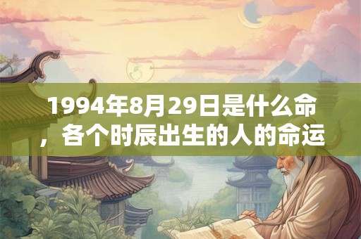 1994年8月29日是什么命，各个时辰出生的人的命运