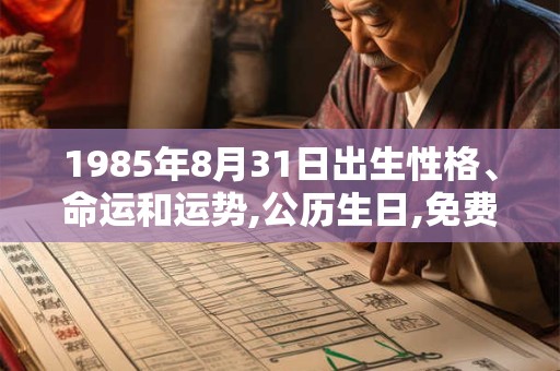 1985年8月31日出生性格、命运和运势,公历生日,免费算命