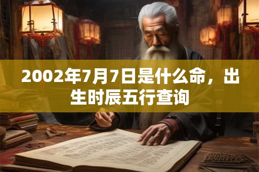 2002年7月7日是什么命，出生时辰五行查询