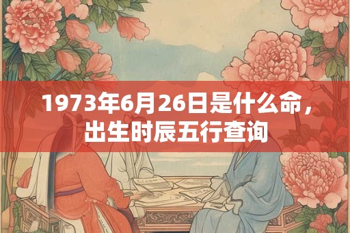 1973年6月26日是什么命，出生时辰五行查询