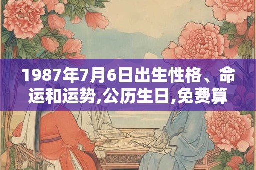 1987年7月6日出生性格、命运和运势,公历生日,免费算命 1987年7月6日出生性格、命运和运势,公历生日,免费算命