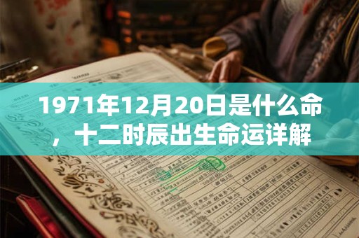 1971年12月20日是什么命,十二时辰出生命运详解 1971年12月20日是什么命,十二时辰出生命运详解