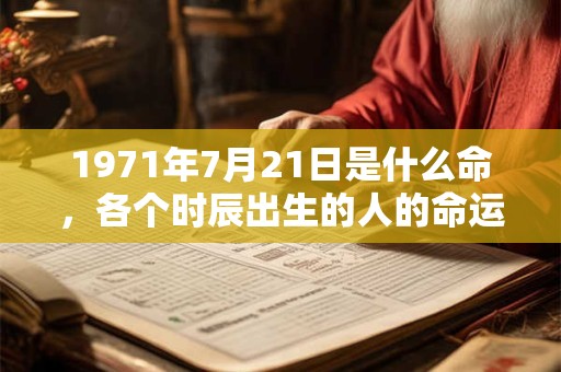 1971年7月21日是什么命，各个时辰出生的人的命运